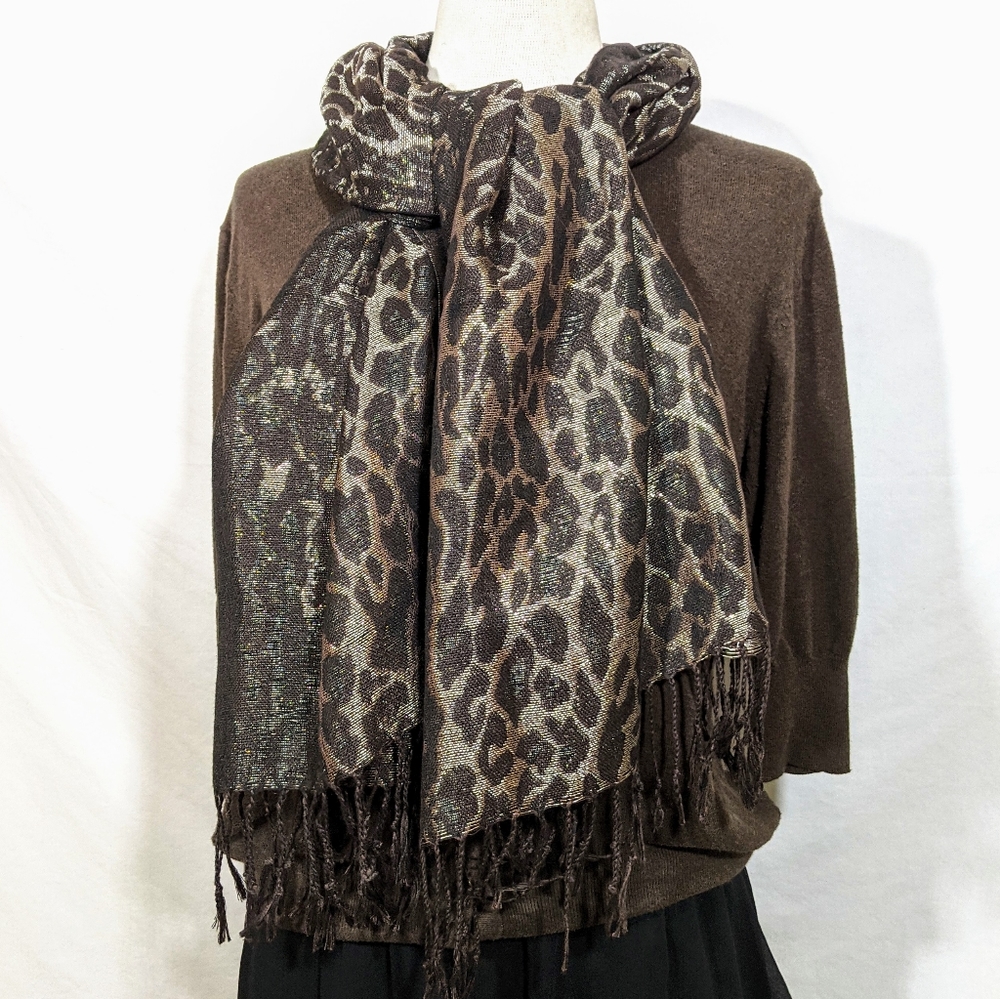 Snazzy Gold Animal Print Scarf
